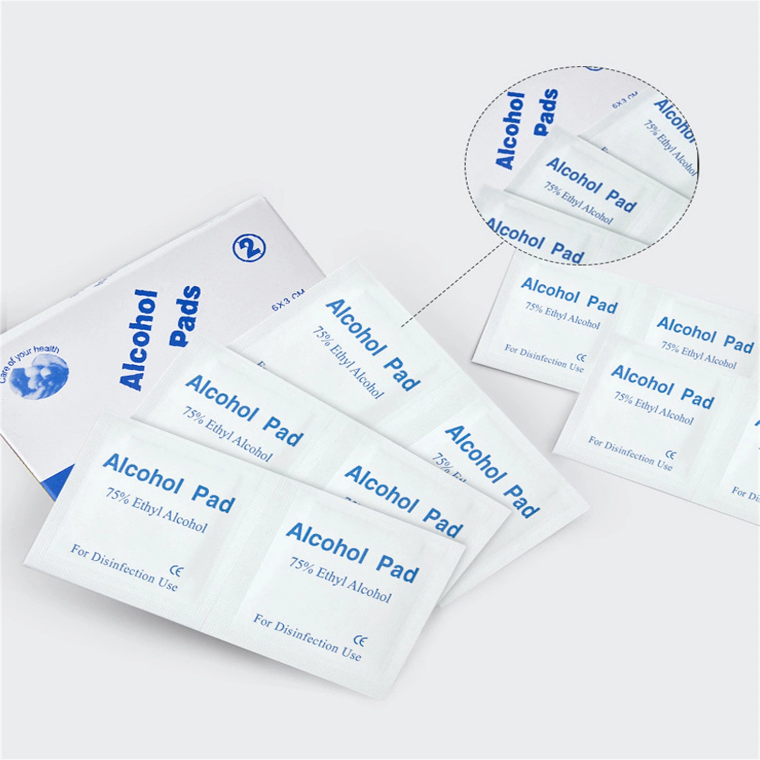 Custom Disposable Medical Rubbing Alcohol Prep Pad Logo Alcohol Cleansing Pad