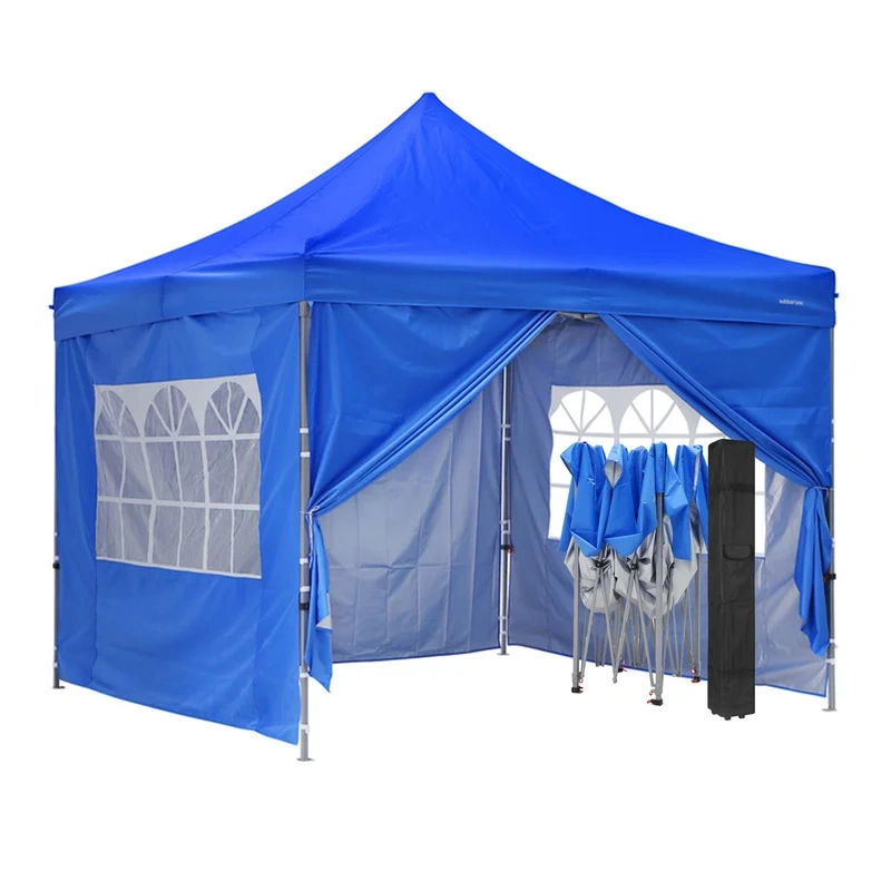 10X10 Pop up Canopy with 4 Removable Sidewalls, Portable Enclosed Instant Tent, Waterproof Outdoor Tent, Beach Sun Shelter