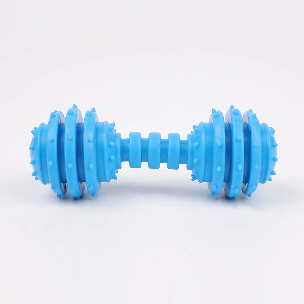 Mascota Toy Molar Bar Barbell TPR Soft Rubber Dog Toy Entrenamiento Perro tirar suministros de mascotas