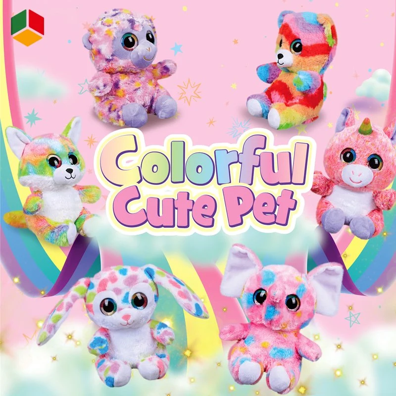 Qstoys 2022 Novo vários colorido Bonitinha recheado animais de estimação de pelúcia Urso Cão Gato Coelho Brinquedos com luz e som