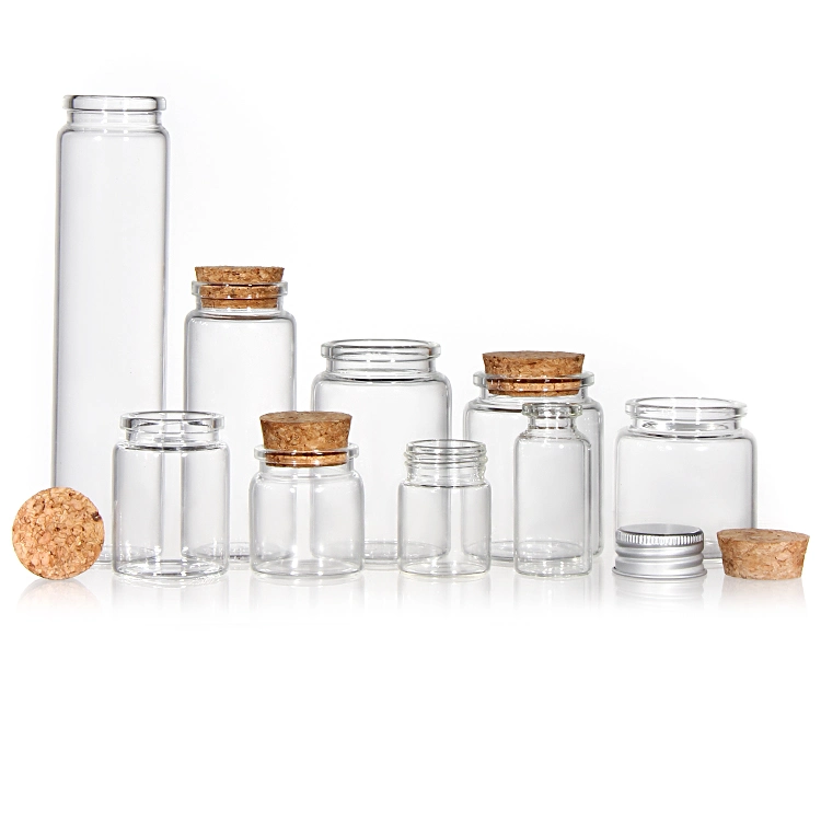 Eco-Friendly 2ml 3ml 4ml 5ml 6ml 10ml High Borosilicate Glass Tube with Cork Stoppers