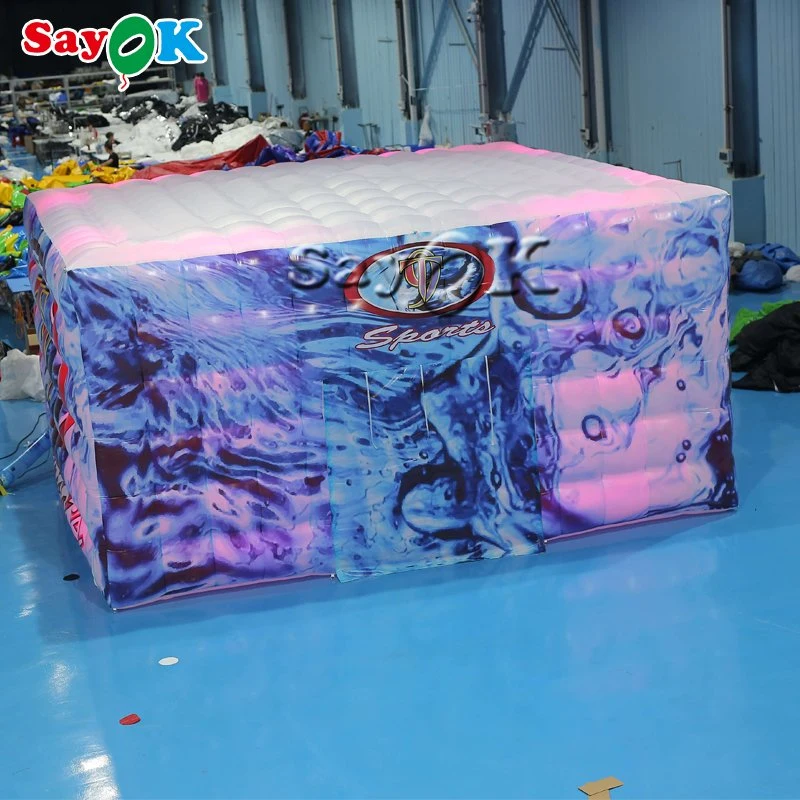 Outdoor LED Lighting Pop up Cube Inflatable Party Tent with Printing