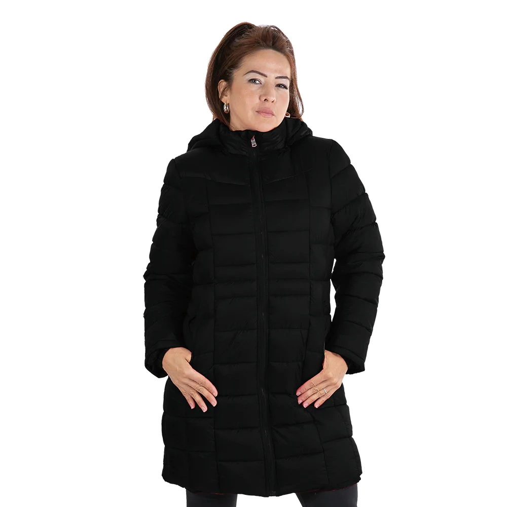 Women's Long Soft Shell Padding Jackethree Quarter Length Solid Comfortable Fleece Lined Jacket Winter Garments