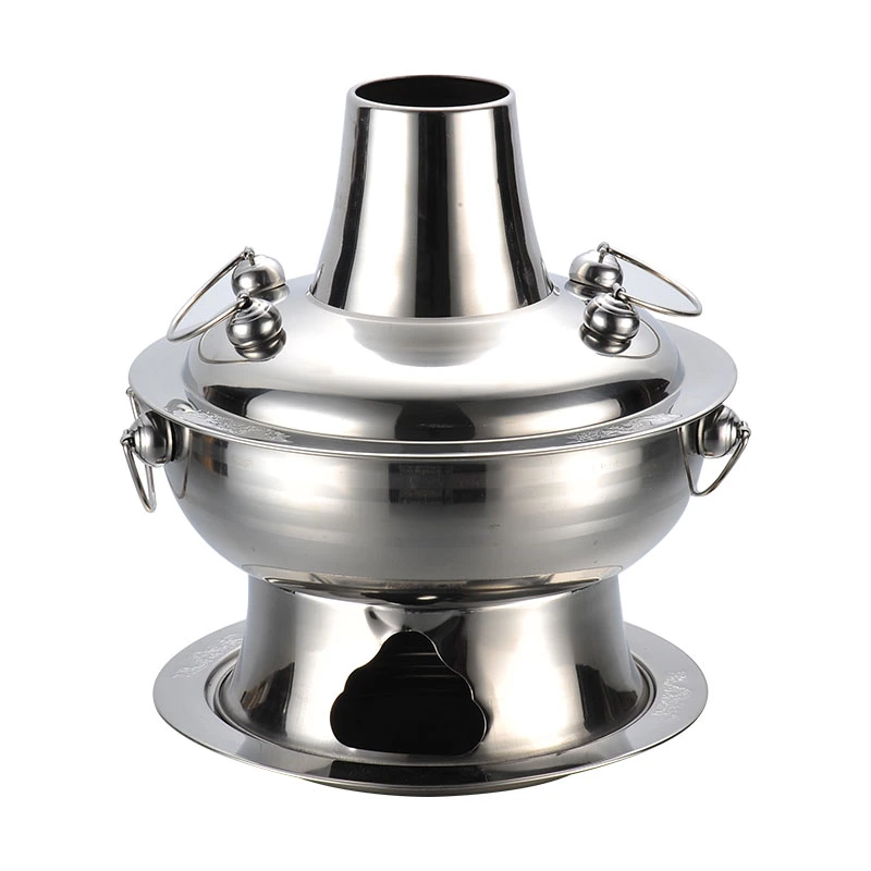 OEM Traditional Charcoal Hot Pot Large Shabu Shabu Hot Pot 28/32/34cm Stainless Steel Old Beijing Chinese Soup & Stock Pots