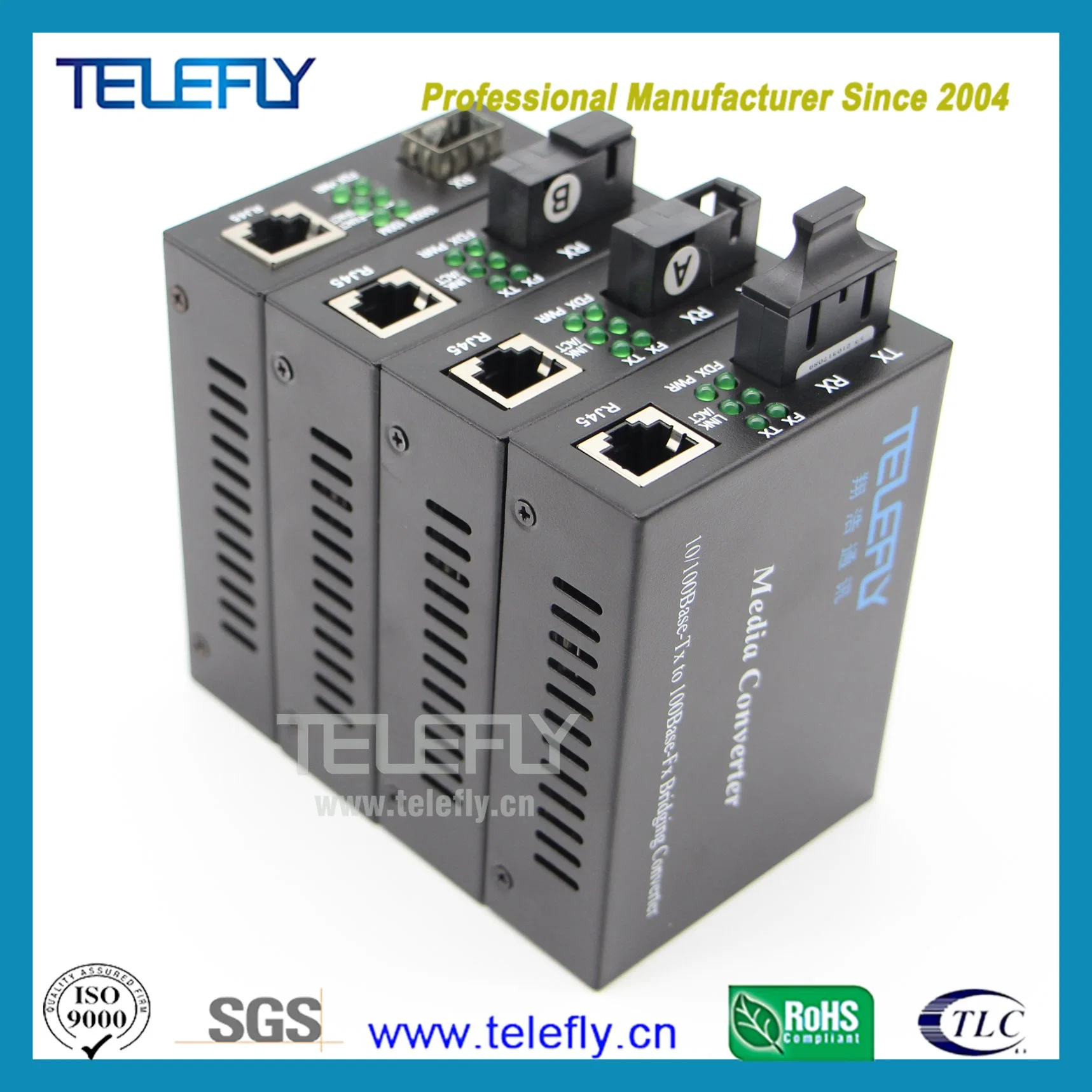 Fiber Optic Ethernet 100m Sc Dual China Media Converter for 120 Km