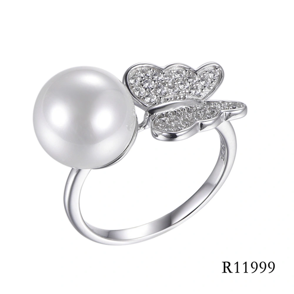 Butterfly 925 Sterling Silver with High Quality Pearl Ring