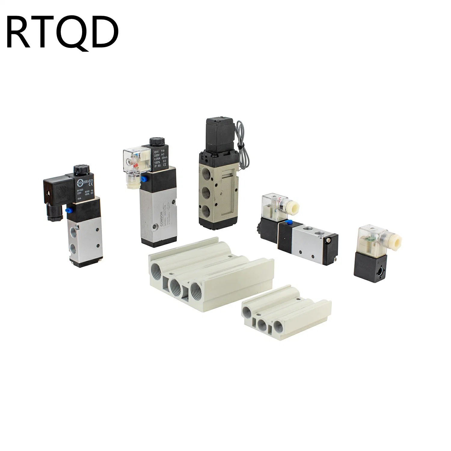 Aluminum Automatic Directional Control Direction Pneumatic Air Components Control Solenoid Valve Type 4V Five Way Two Position 1/4 Inch AC 220V DC24V