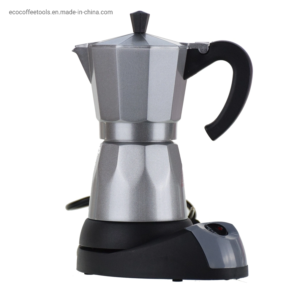 D Ecocoffee Aluminum Electric Moka Coffee Pot 6 Cups