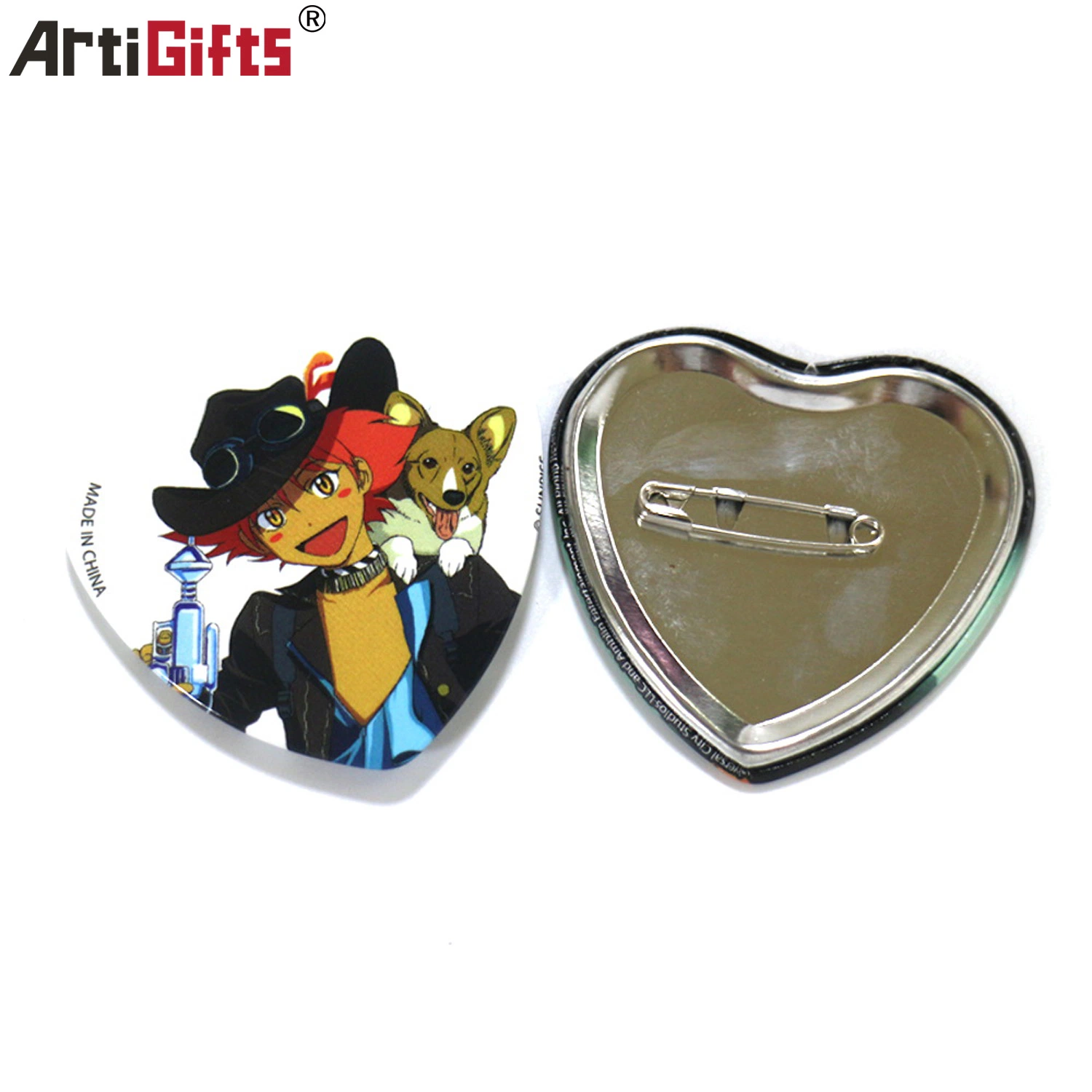 Custom Logo Tinplate Round Love Lapel Pin Button Badge