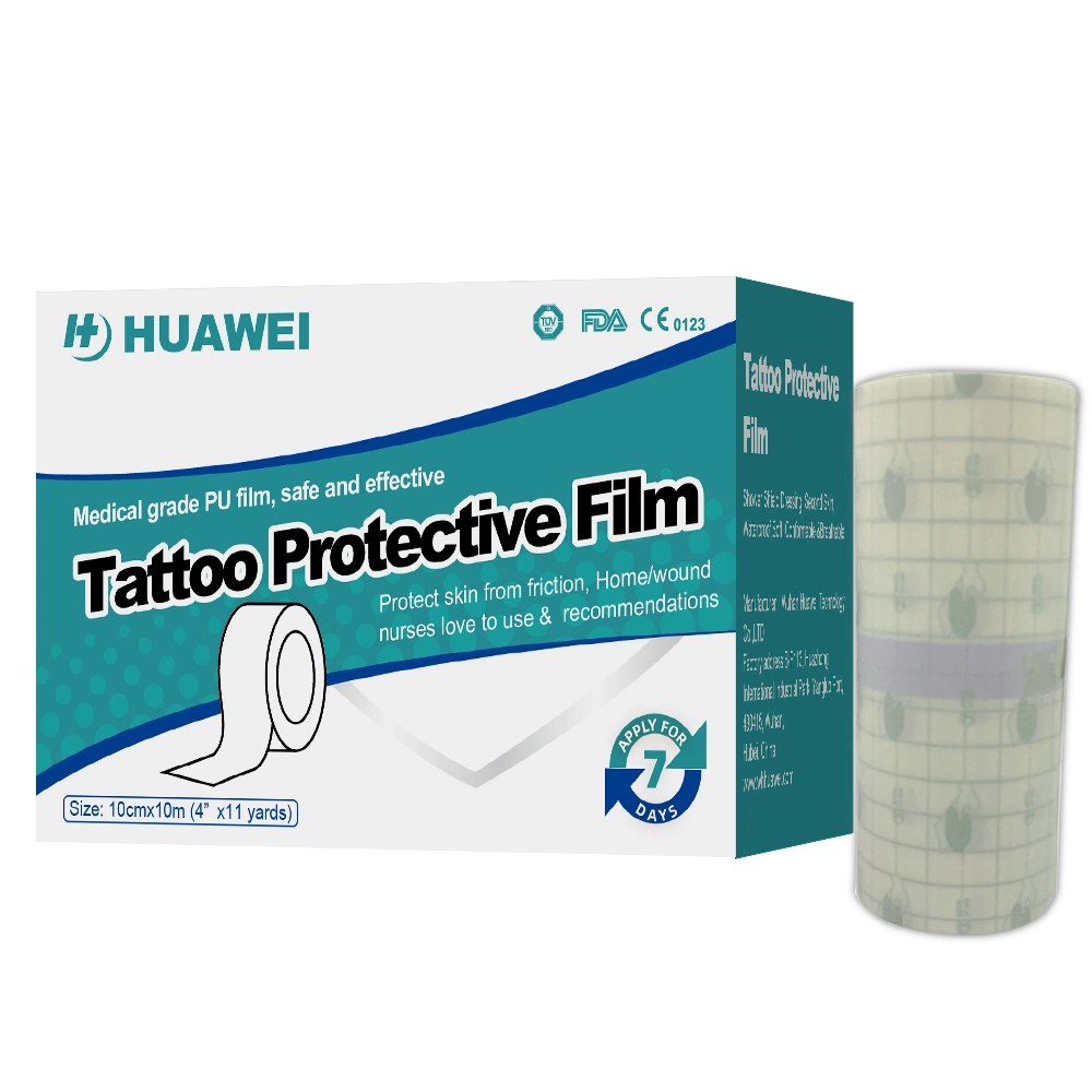 Medical Adhesive Glue Coating Breathable PU Film Waterproof Tattoo Protect PU Film Roll