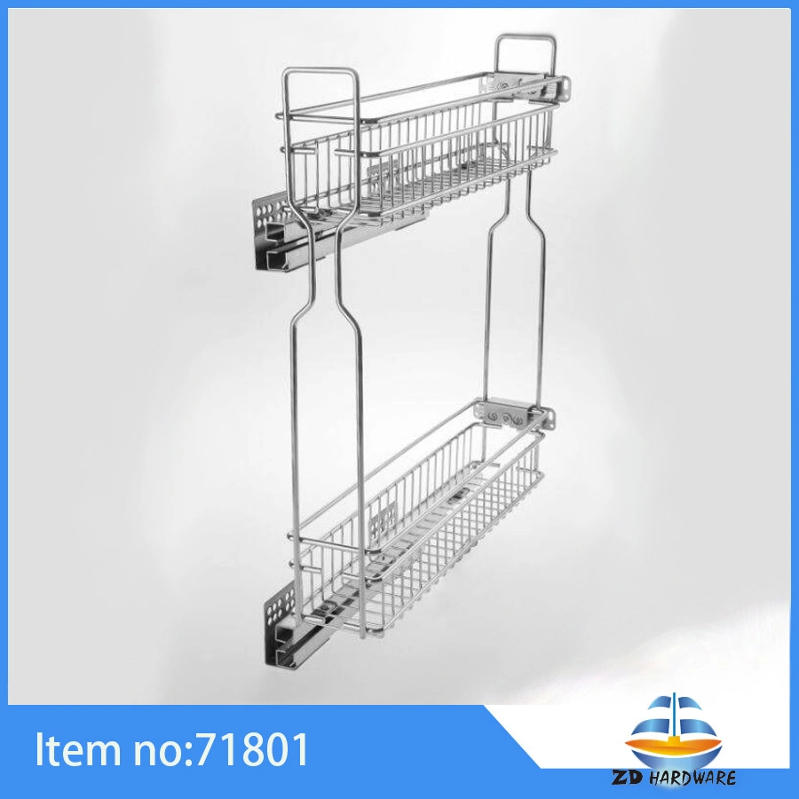 3D Kitchen Wire Storage Iron Dish Drawer Cabinet Baskets Pull out Spice Rack Accessories