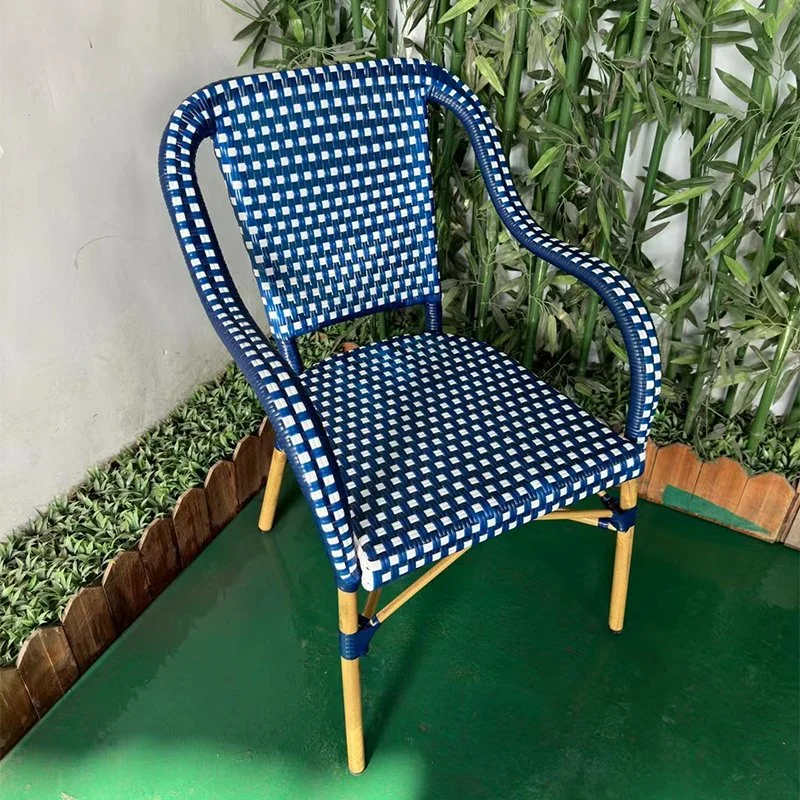 Juego de muebles de jardín al aire libre en el interior de Rattan Silla Acapulco Silla de Comedor con mesa de vidrio