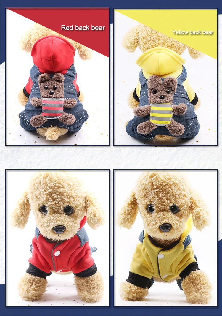 Pet Clothes 2023 with Bears Wholesale/Supplier Dog Accessories Pet Sweater Winter Clothes Warm Fashion Pet Apparel Dog Clothes