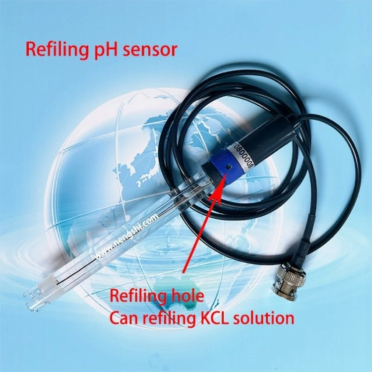 High quality/High cost performance  Online Industrial Refillable pH Sensor pH Electrode 0-14pH