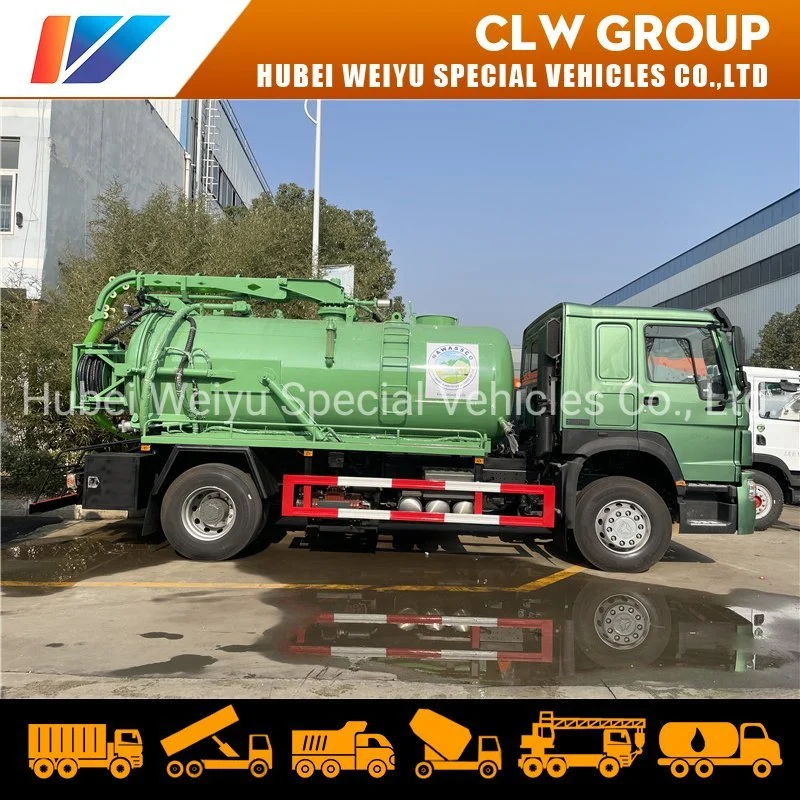 HOWO 4X2 Type 8000liters 8cbm 8tons Vacuum Sewage Suction Tanker Truck Septic Tank Truck for Sanitation Services