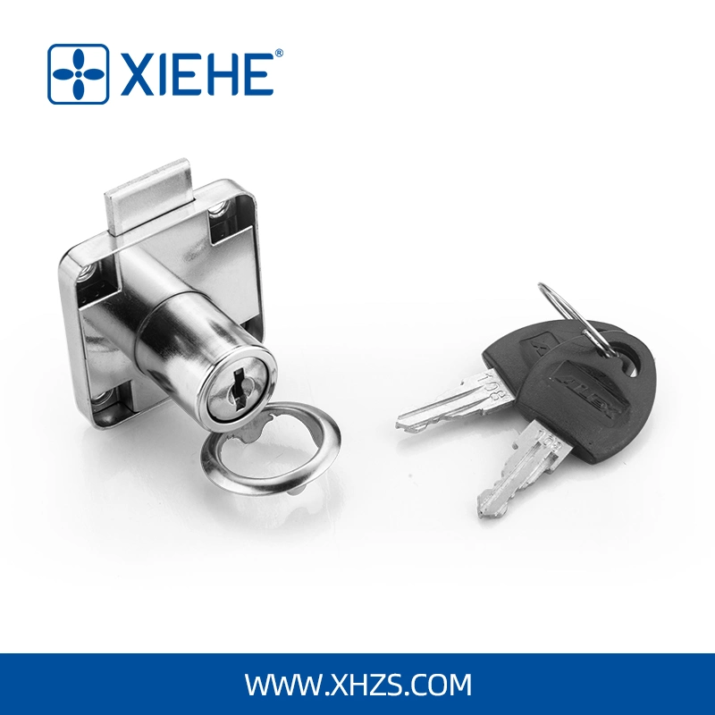 F138 Iron Drawer Lock for Cabinet Door with Zinc Alloy Cylinder and Steel Key