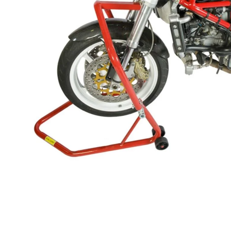 750lbs Capacity Motorcycle Lift Stand Front and Rear Paddock Stand in Red for Sport Bike, Dirt Bikes, Ruggedized with Wheels (48361002)