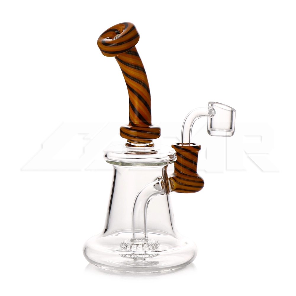 New Design 7.5 Inches Wig Wag Glass Smoking Pipe Smoking Water Pipe 14mm Quartz Banger Glass Oil Rig DAB Rig