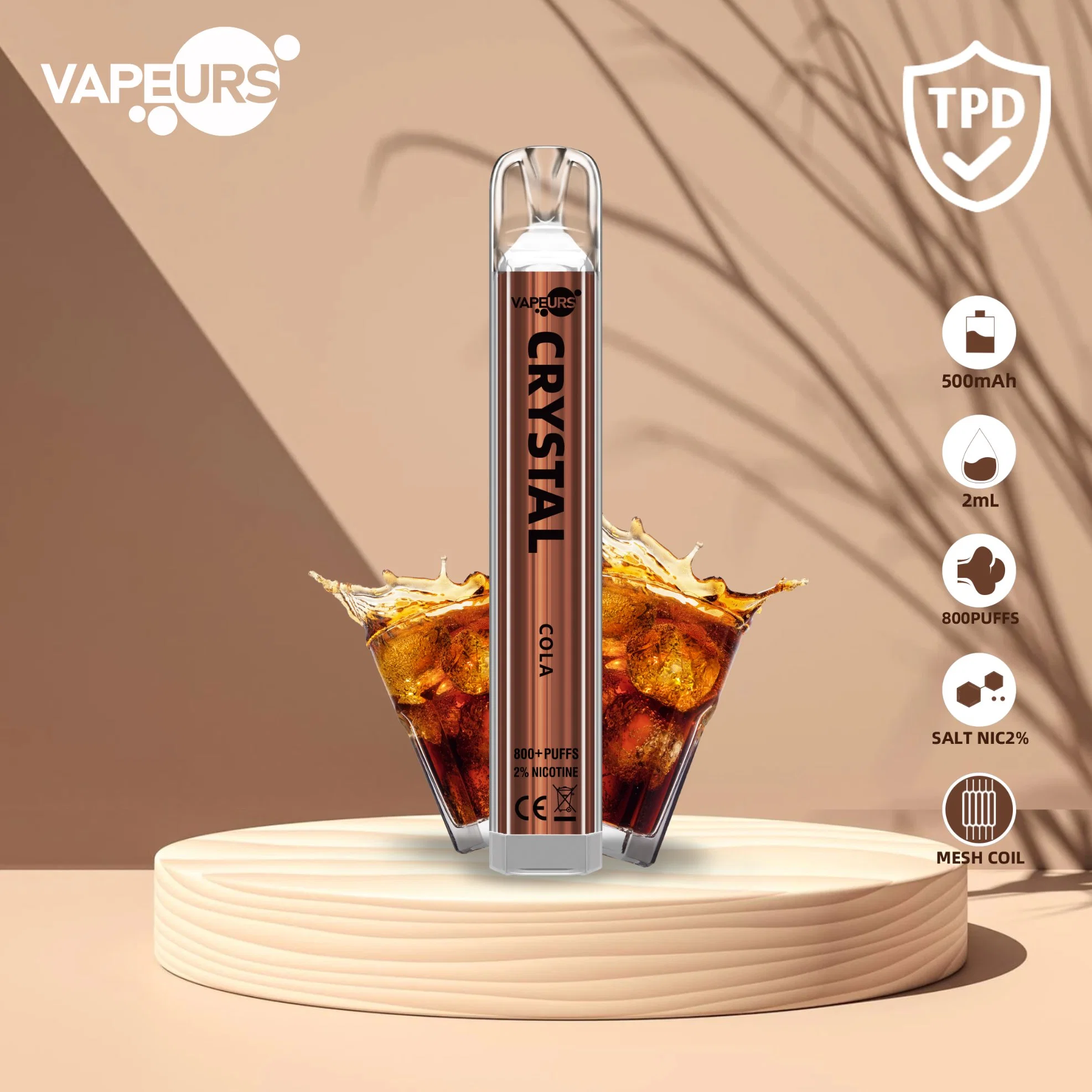 2023 оригинальный завод Wape Vapeurs 600/800 puffs OEM E-Cig SKE Кристалл Vape vape Disposable/Chargeable VAPES Crystal E.