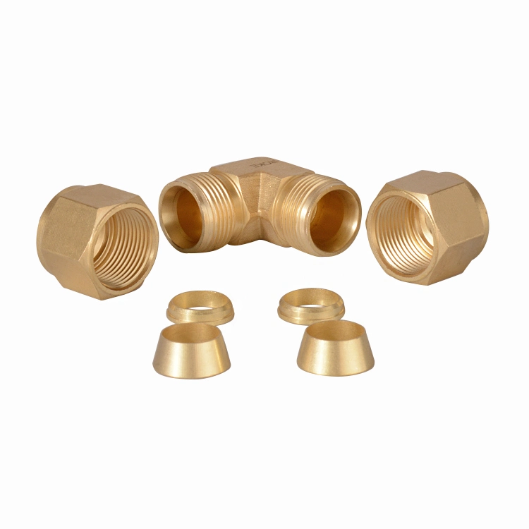 Brass Double Ferrules 90 Degree Union Elbows 2mm to 38mm Metric Tube Fitting