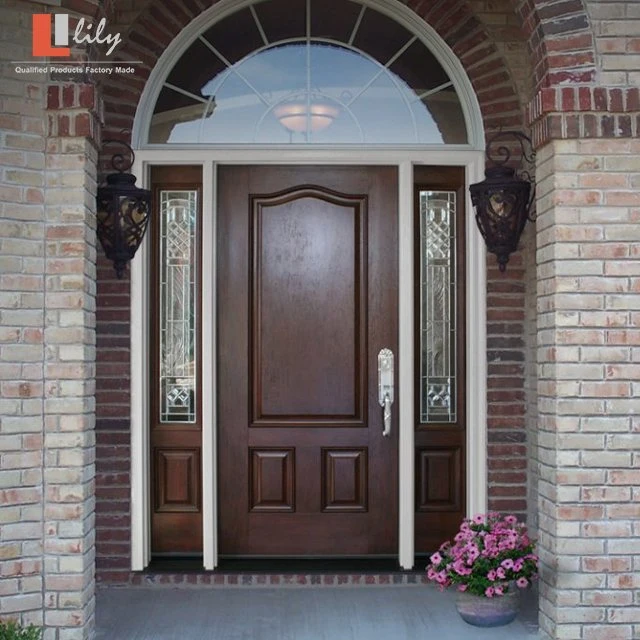 Factory Price Exterior Grill Design Pivot Molded Security Fiberglass Steel Aluminium Plastic Wood Panel French Hinged Flush Swing Main House Front Door