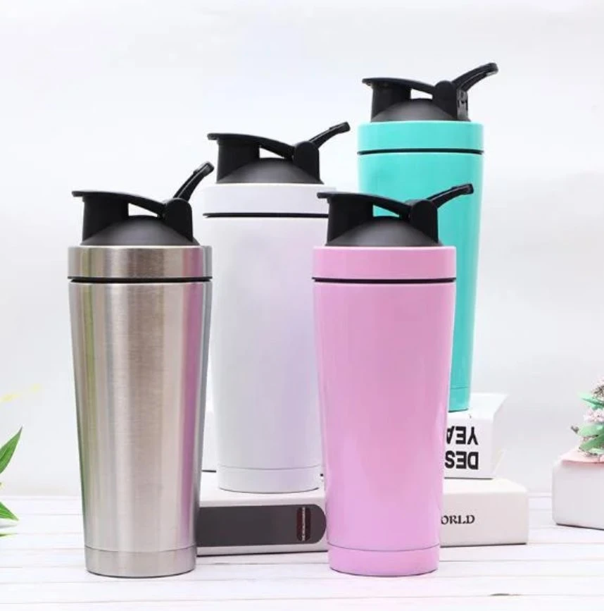 Isolierte Edelstahl-Shaker-Flasche mit Mixer, doppelwandige Vakuum-Protein-Mischungen Shaker Cup