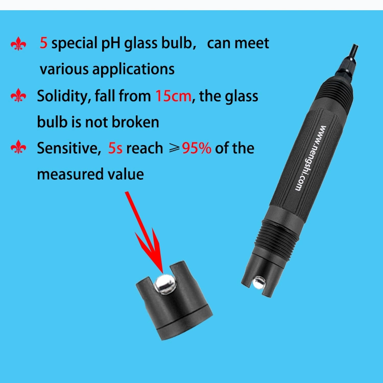 ISO9001 Online Industrial PPS Plastic pH Sensor pH Probe pH Electrode in Waste Water Industry