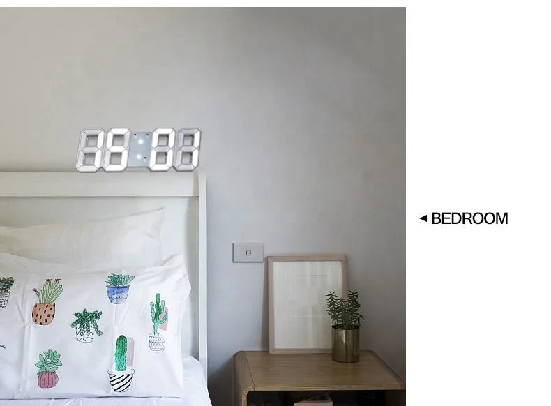 إضاءة ليلية لـ Pokoint Living Room Table Wall Clock Digital Timer ساعة المنبّه