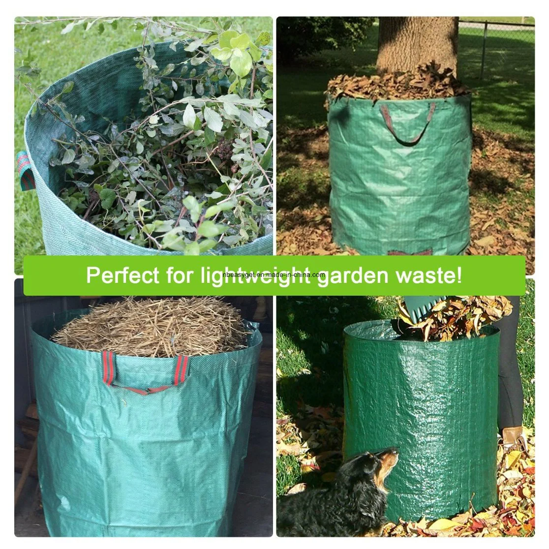 72 Gallons Garden Waste Bags Garden Bag Reusable Heavy Duty Gardening Bags, Lawn Pool Garden Leaf Waste Bag Esg10198