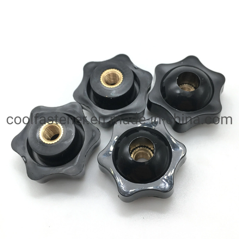 M6 M10 M12 Female Thread Star Head Clamping Knob Grip Nut Screw on Bakelite Black Plastic Knob Thumb Nuts