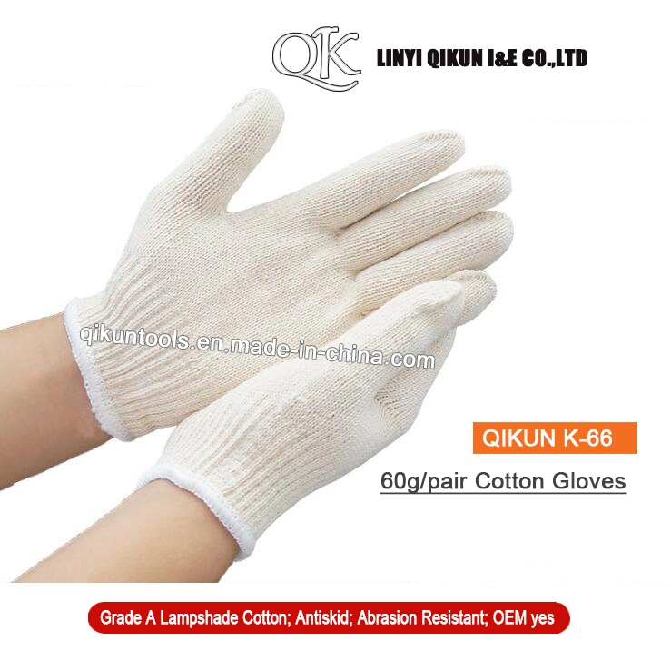 K-65 60g/Pair Knitted Work Labor Protect Safety Cotton Gloves