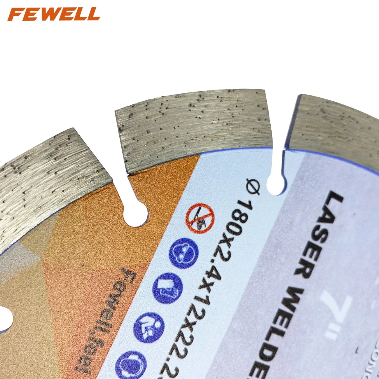 Laser Welded 7inch 180*2.4*12*22.23mm Segment Disc Diamond Saw Blade for Cutting Concrete