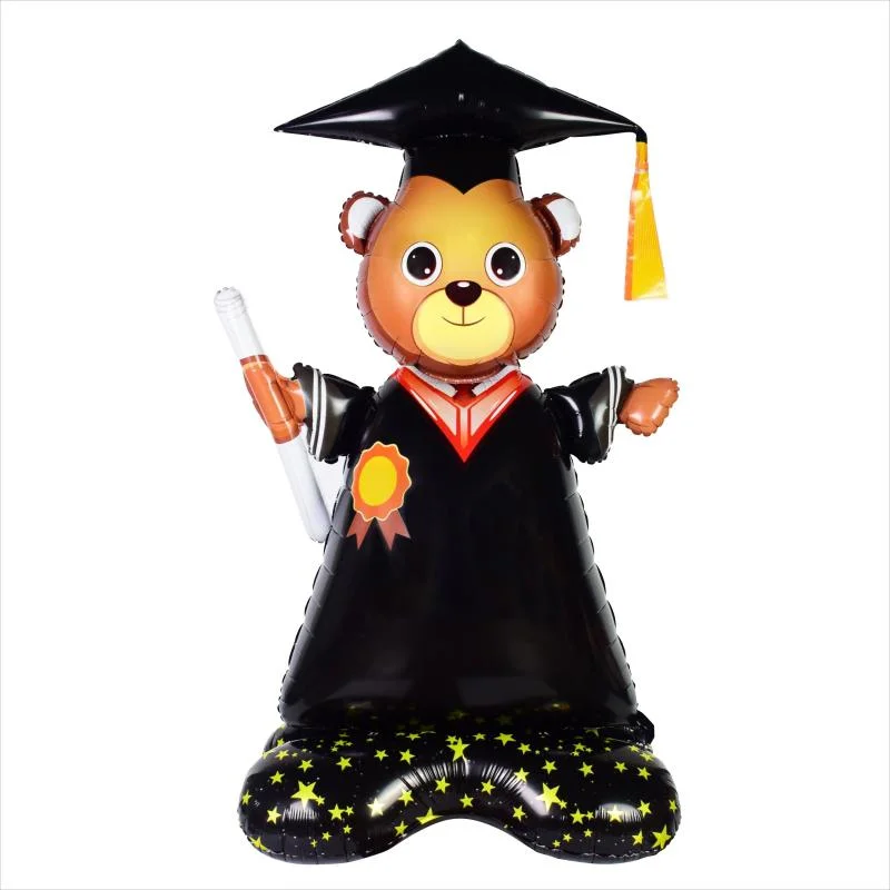 Wholesale Party Supplies Three Dimensional Graduation Bear Decoration Inflatable Aluminum Foil Balloon