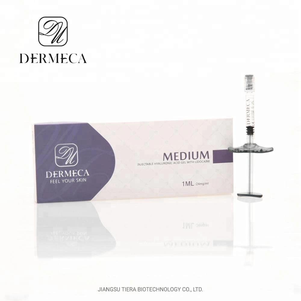 Dermeca Relleno Dermico Inyectable Acido Hialuronico 1ml Relleno PARA Realce Labios No Animal Rellenos Ha Antiarrugas Particulas Medias Inyectable Con Lidocaina