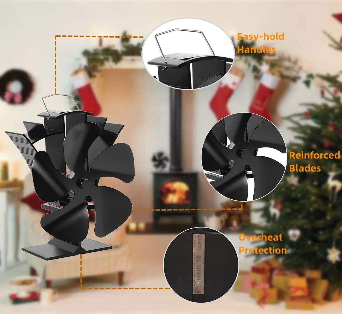 Ventilateur de poêle alimenté par la chaleur d'une cheminée écologique sans batterie ni électricité pour poêle à bois, appareil électroménager pour la maison.