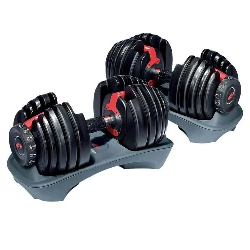 Startseite Fitness Fitness Quipment Free Rubber Coating Einstellbare Gewichte 52,5 Lb Hantel-Set