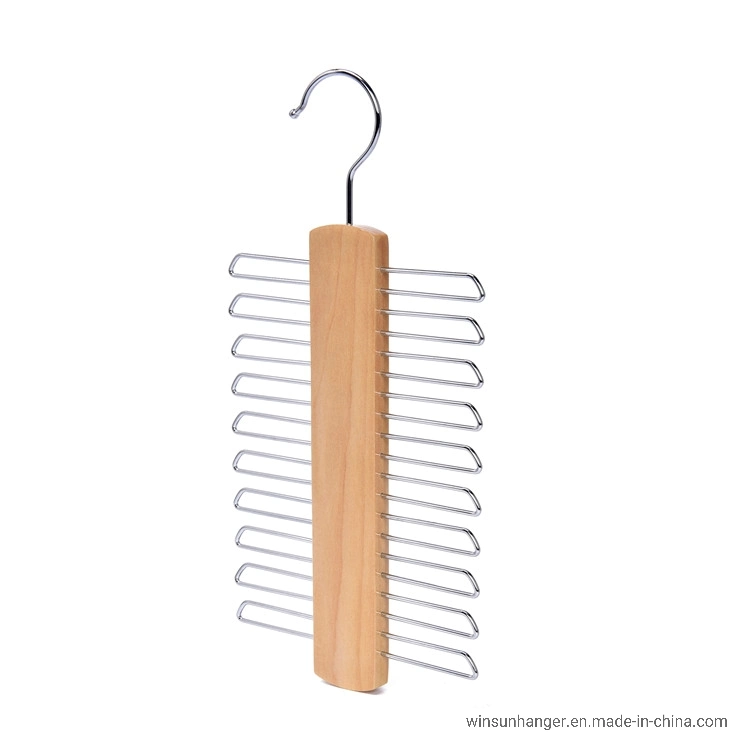 Natural Wood Multifunctional Accessories Hangers for Ties and Belts