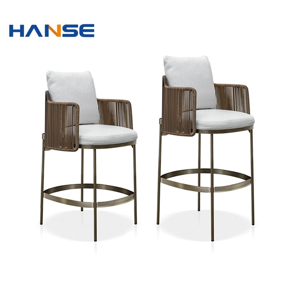 Hotel Simple Different Colors Outdoor and Indoor Dining Chair Metal Rattan Chair with Low Price