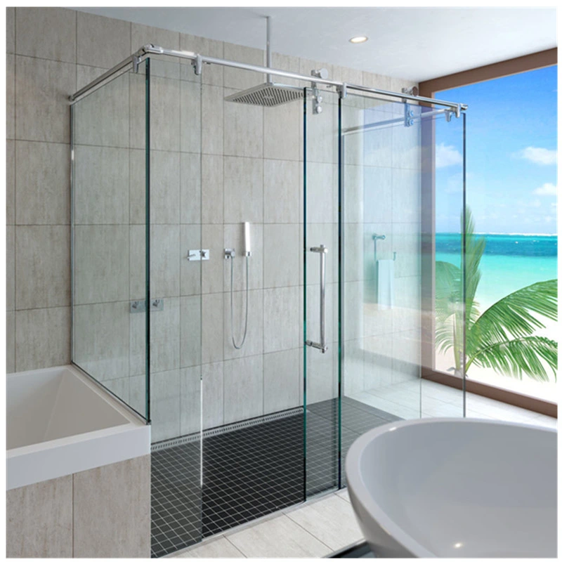 Simple Sliver Bathroom Tempered Glass Shower Enclosure Stainless Steel Shower Door