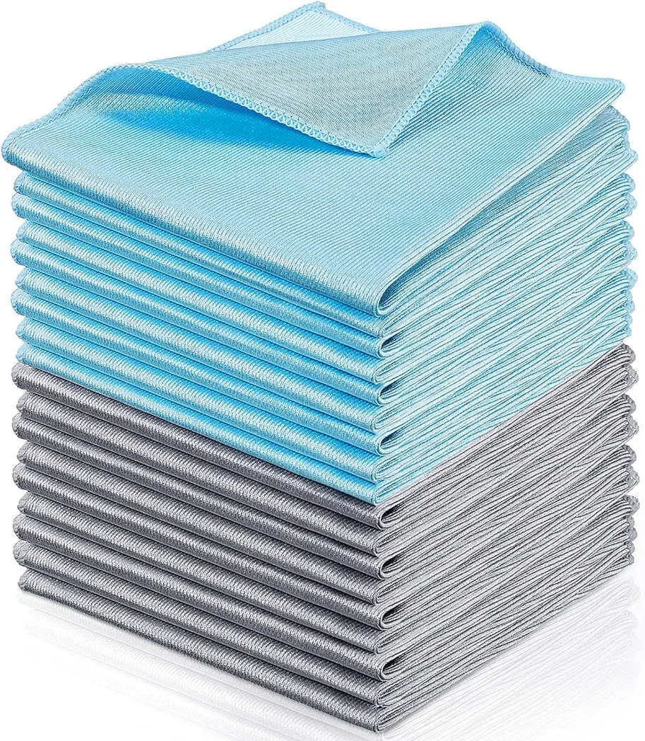 Microfiber Cloth Glass Cleaning Cloth Polishing Cloths (16 X 16) Microfiber Cloth for Glasses Reusable Cleaning Cloths for Windows Windshields