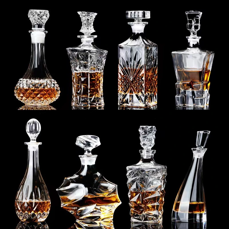 Flacon en verre Whisky de 100 ml, 500 ml, style européen avec bouchon