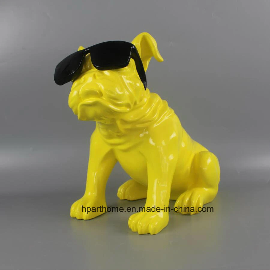 Handmade assis statue Bulldog chambre Décoration de résine House Collection