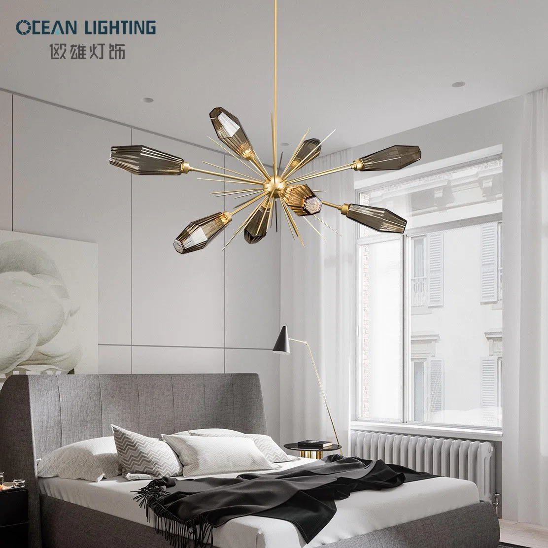 La novedad del océano LED de larga Moderno colgante de techo lámparas de araña de luces de Nordic
