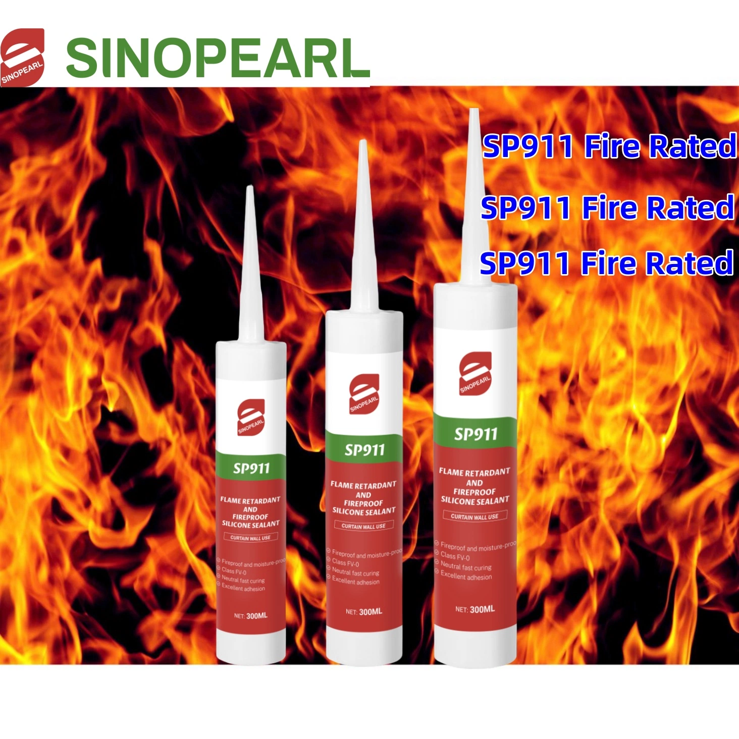 Sp911 Fire Rated Glue Sealant Adhesive for Steel Metal Elevator Construction Industrial Use