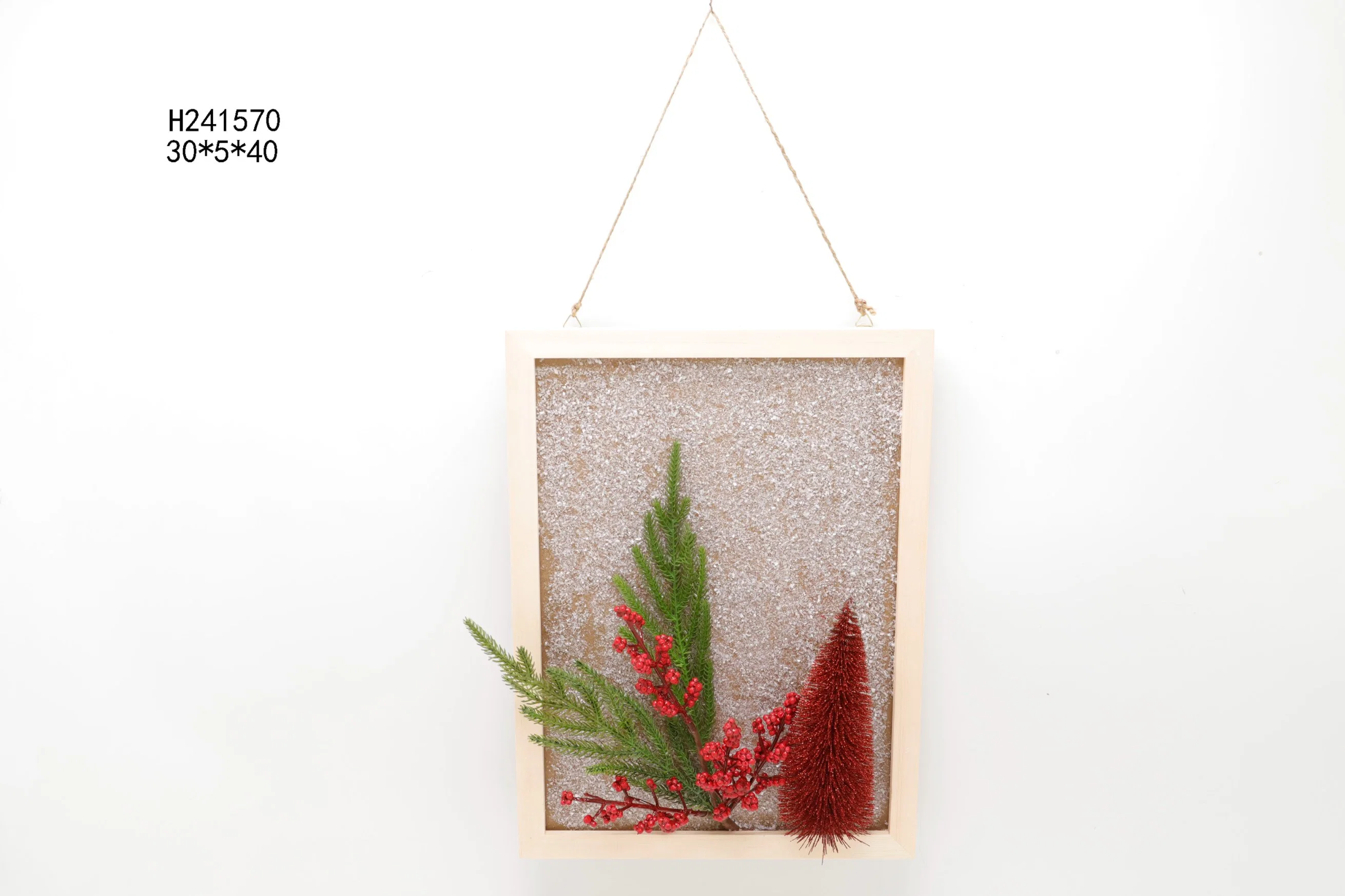 Christmas Dry Flower Wooden Frame