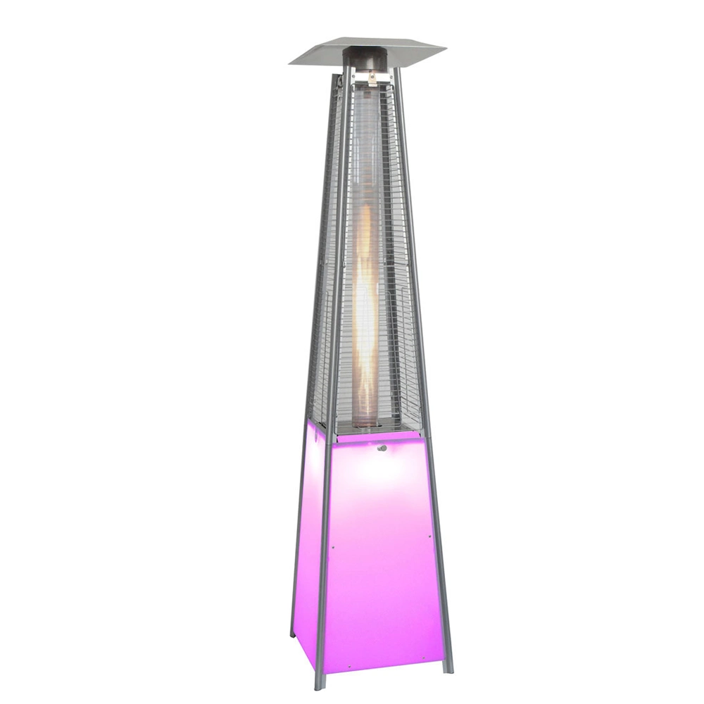 Hot Sell Commercial Outside LED Light Burn Flame with Power Coating Patio Heater