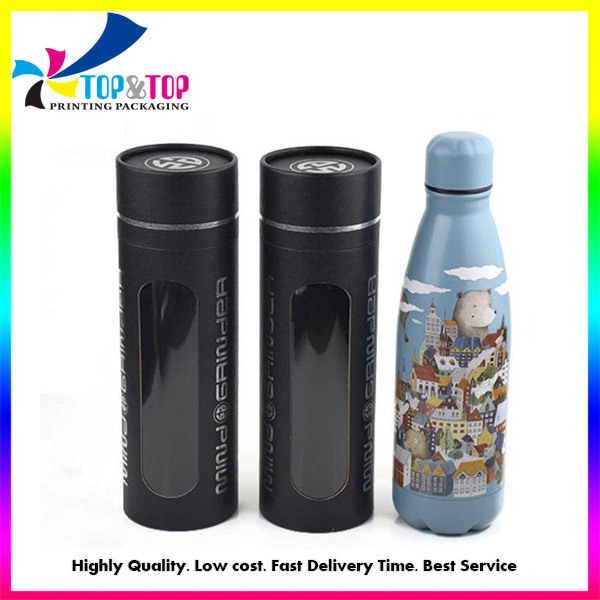Customized Eco-Friendly Cylinder Paper Box Round Cardboard Water Bottle Packaging Box