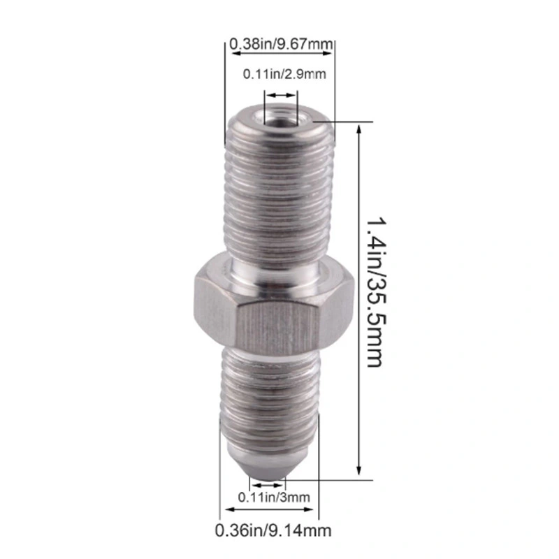 Stainless Steel Banjo Bolt An3 -3 an Straight to 10.2mm (3/8") Fitting Hose End