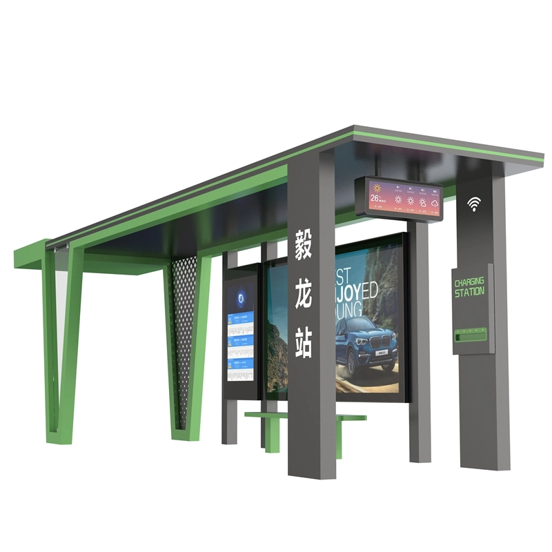 Smart City Street Stainless Steel Bus Stop with Light Box Prices