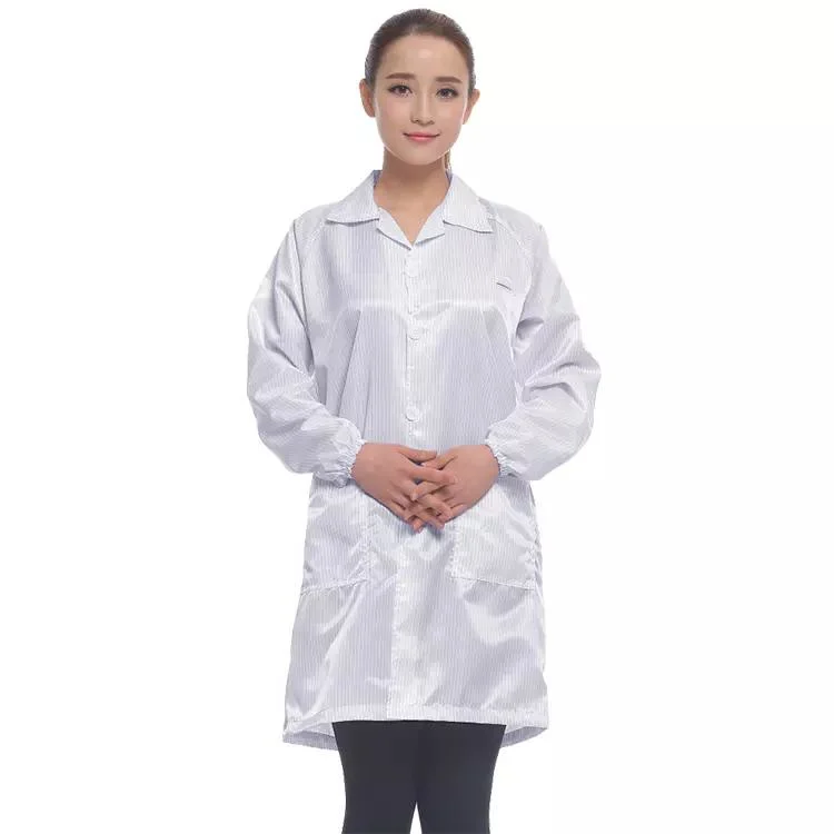 Manche 2,5 mm réutilisable sans poussière Unisex anti statique à capuchon ESD Vêtements vêtements pour salle blanche pour le travail